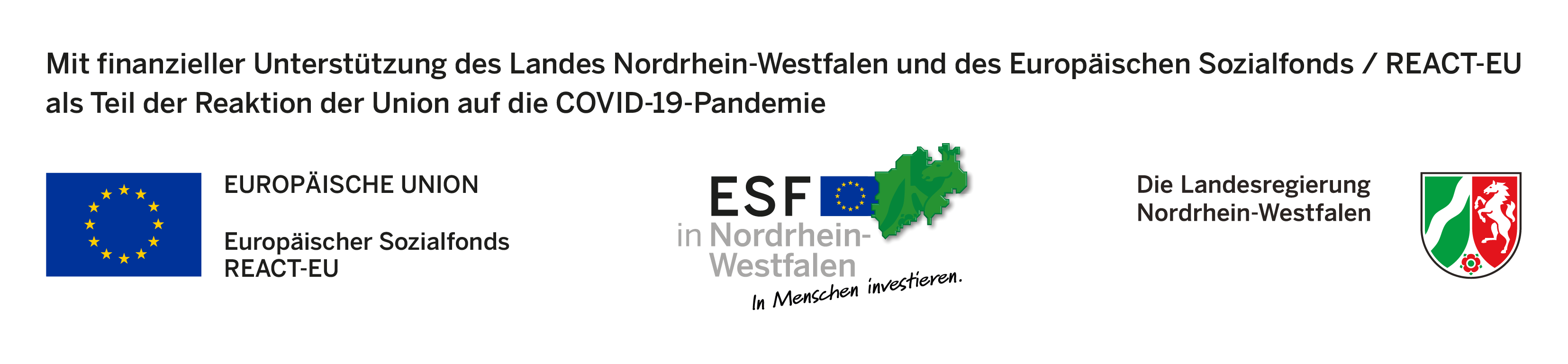 Förderlogos EU, ESF NRW, Landesregierung NRW